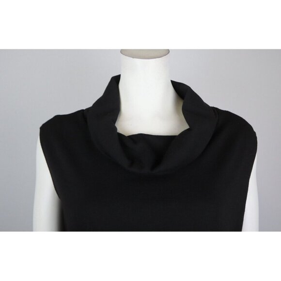 WOMEN'S BLACK STRETCH KNIT COWL NECK DRESS - POCKETS - GRASS COLLECTION - SIZE L - Picture 3 of 8